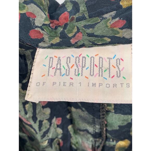 PASSPORTS OF PIER 1 IMPORTS Women's Vintage Green Floral Long Sleeve Dress SZ L - Picture 9 of 12